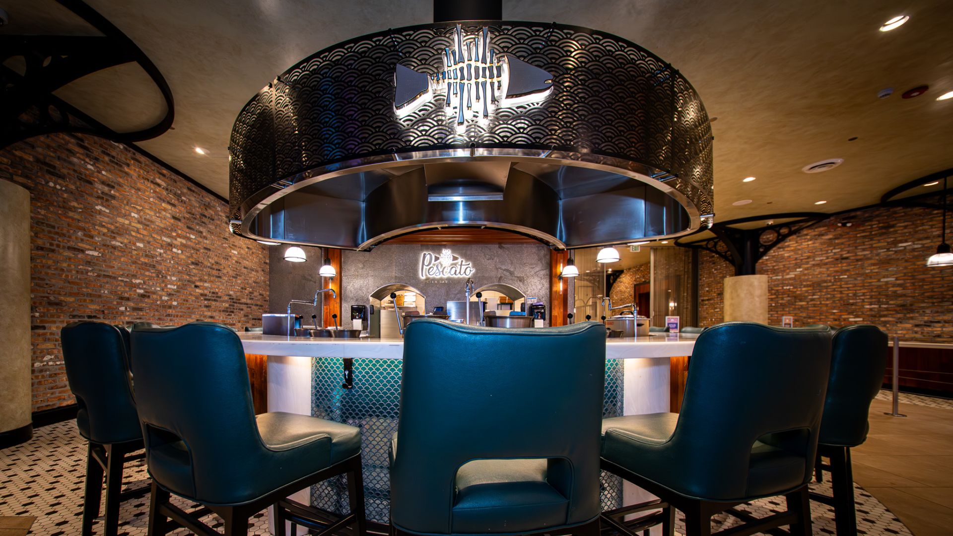 A Table With Chairs Around It